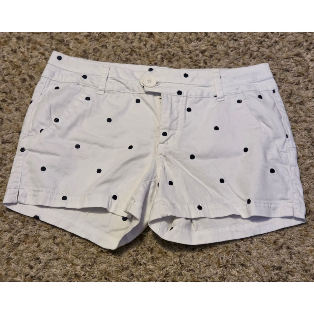 British Khaki Polka Dot Chino Shorts Women's Size 6 White Black